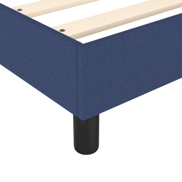 Estructura de cama box spring tela azul 90x200 cm