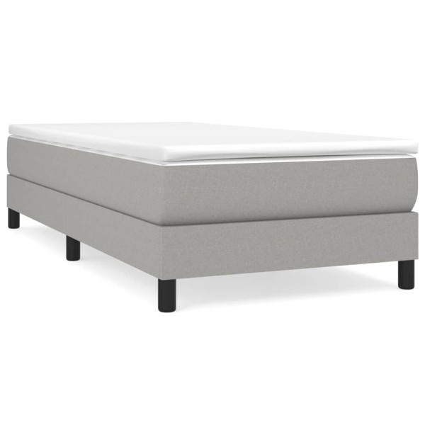 Estructura de cama box spring tela gris claro 100x200 cm