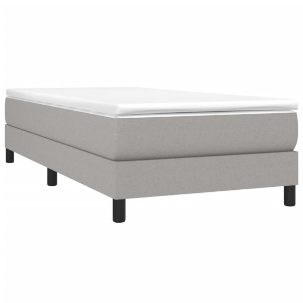 Estructura de cama box spring tela gris claro 100x200 cm