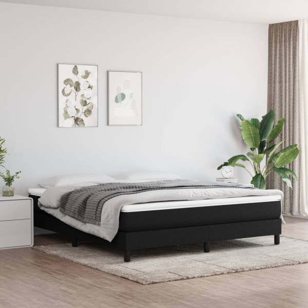 Estructura de cama box spring tela negro 180x200 cm