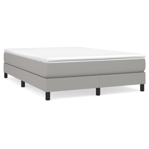 Estructura de cama box spring tela gris claro 140x190 cm