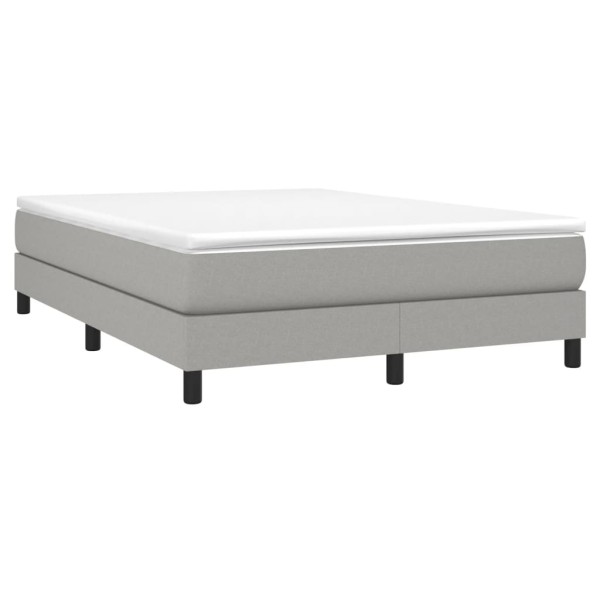 Estructura de cama box spring tela gris claro 140x190 cm