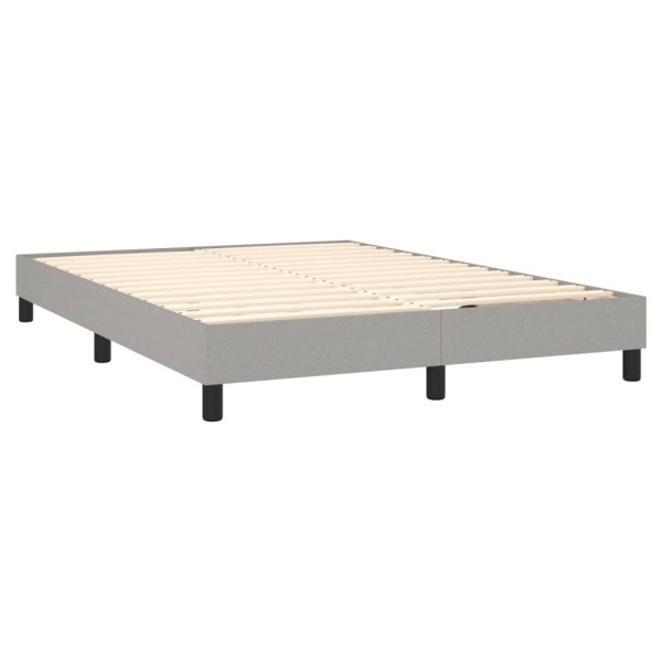 Estructura de cama box spring tela gris claro 140x190 cm