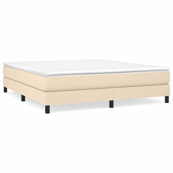 Estructura de cama box spring tela color crema 160x200 cm