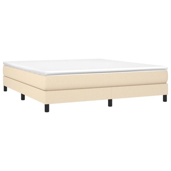 Estructura de cama box spring tela color crema 160x200 cm