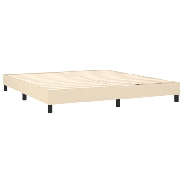 Estructura de cama box spring tela color crema 160x200 cm