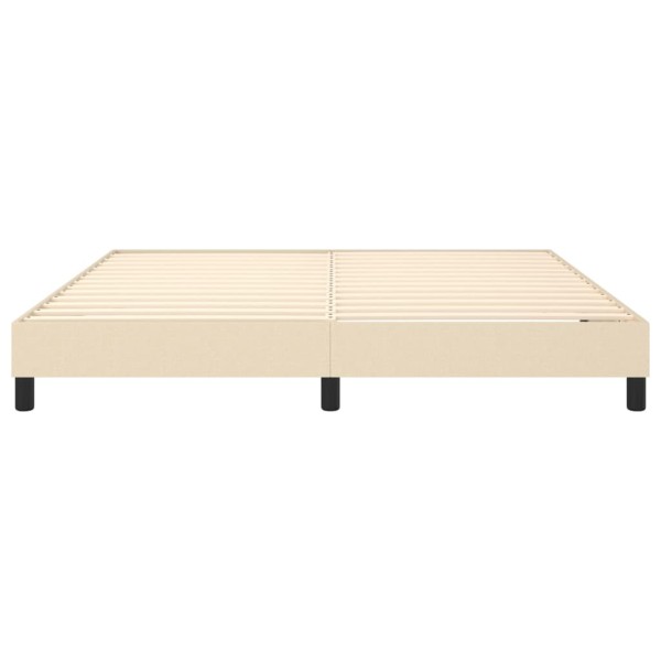 Estructura de cama box spring tela color crema 160x200 cm