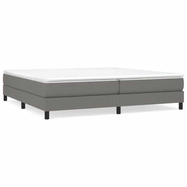 Estructura de cama box spring tela gris oscuro 200x200 cm