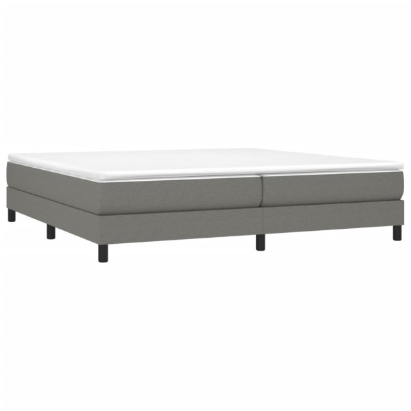 Estructura de cama box spring tela gris oscuro 200x200 cm