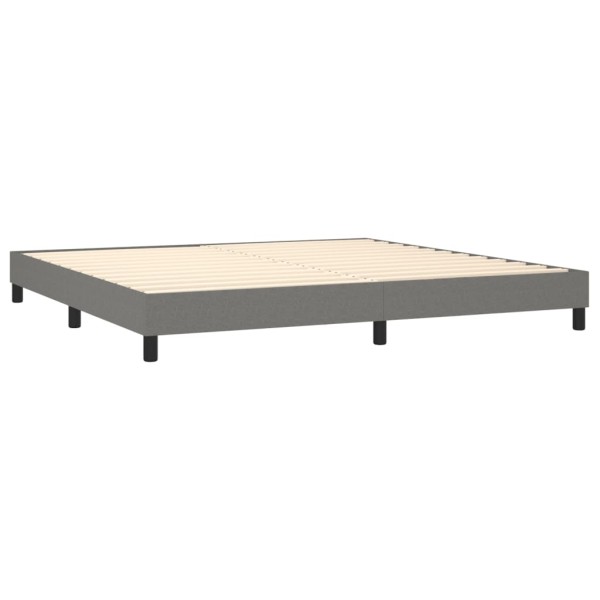 Estructura de cama box spring tela gris oscuro 200x200 cm