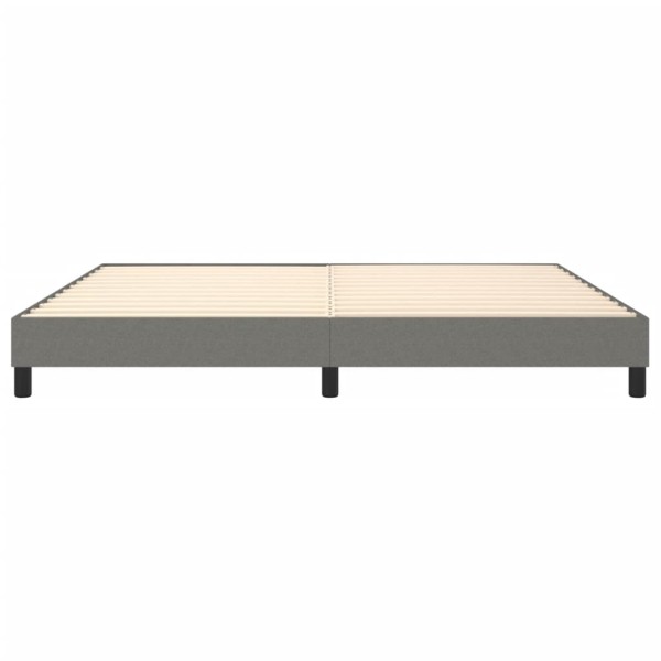 Estructura de cama box spring tela gris oscuro 200x200 cm