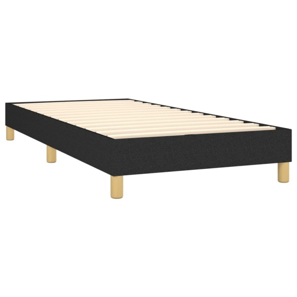 Estructura de cama box spring tela negro 90x190 cm