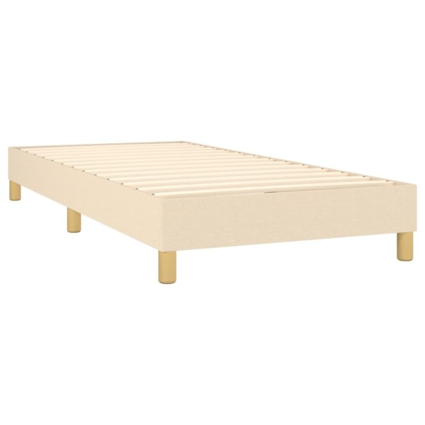 Estructura de cama box spring tela color crema 100x200 cm