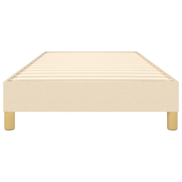 Estructura de cama box spring tela color crema 100x200 cm