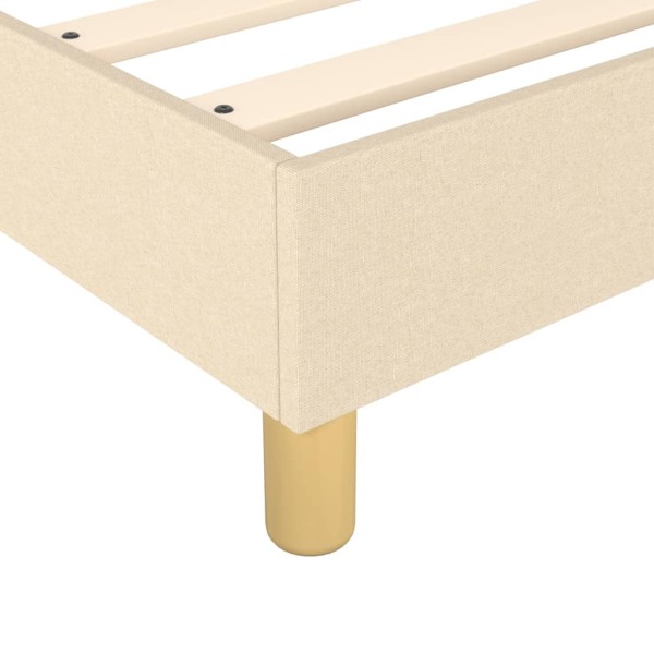 Estructura de cama box spring tela color crema 100x200 cm