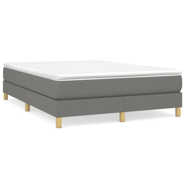 Estructura de cama box spring tela gris oscuro 140x190 cm