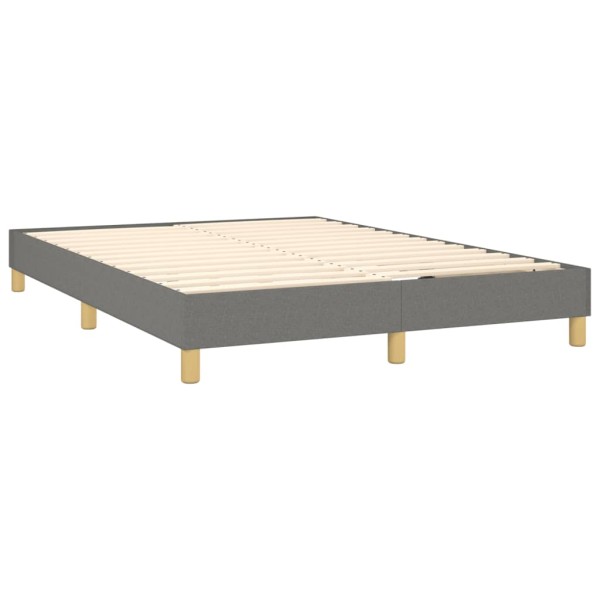 Estructura de cama box spring tela gris oscuro 140x190 cm