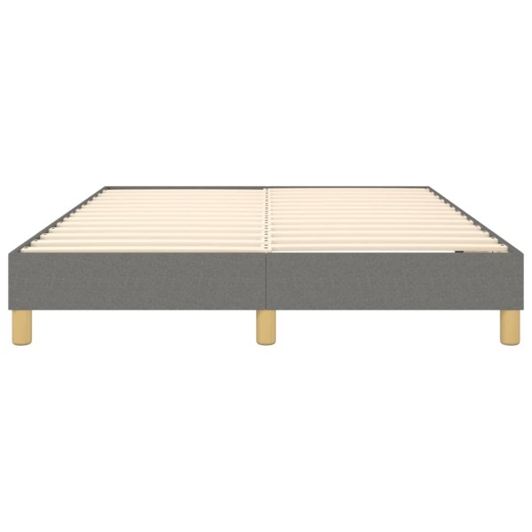 Estructura de cama box spring tela gris oscuro 140x190 cm