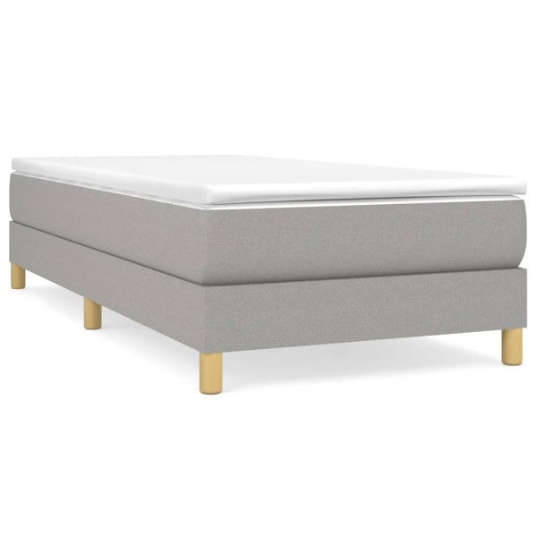 Estructura de cama box spring tela gris claro 90x190 cm