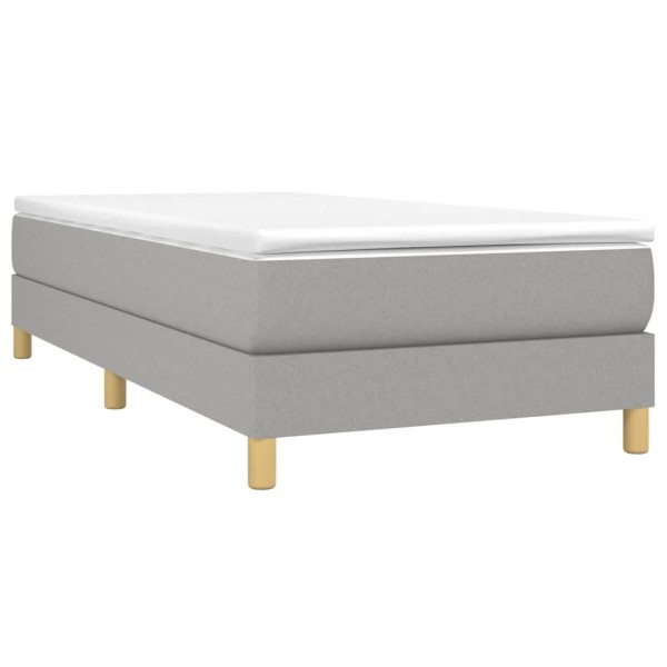 Estructura de cama box spring tela gris claro 90x190 cm