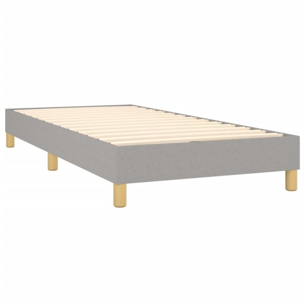 Estructura de cama box spring tela gris claro 90x190 cm