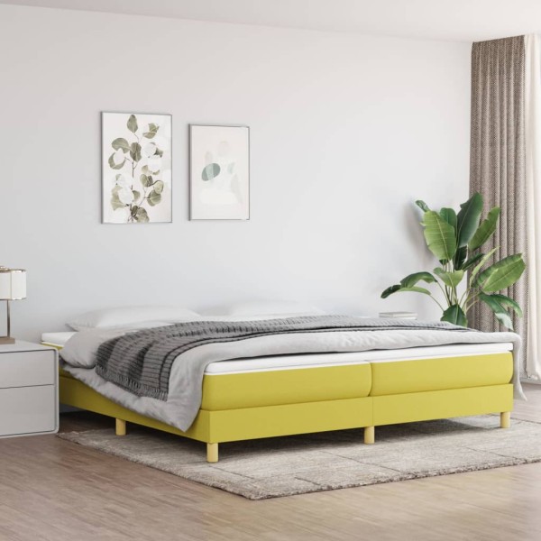 Estructura de cama box spring tela verde 200x200 cm