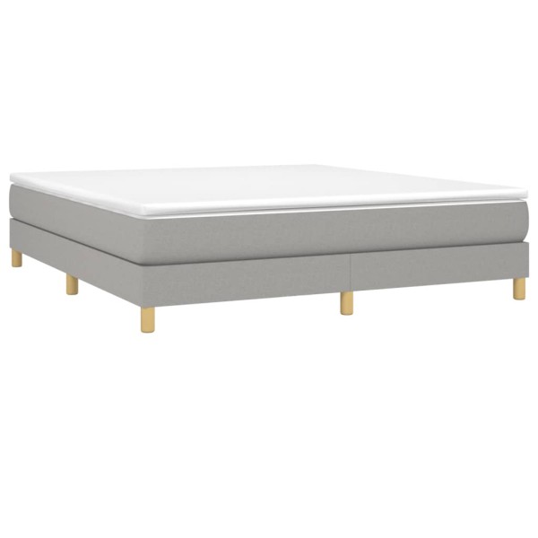 Estructura de cama box spring tela gris claro 180x200 cm