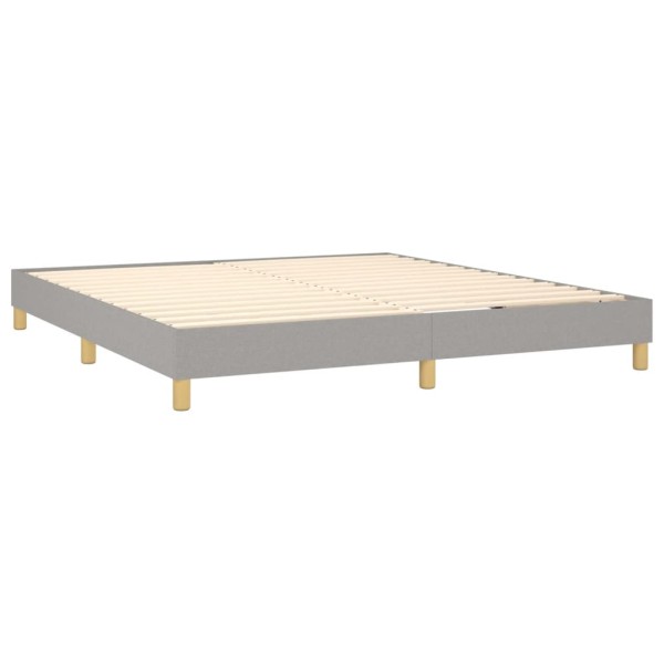 Estructura de cama box spring tela gris claro 180x200 cm