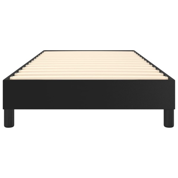 Estructura de cama box spring cuero sintético negro 90x190 cm