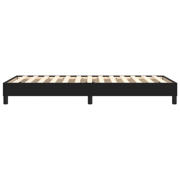 Estructura de cama box spring cuero sintético negro 90x190 cm