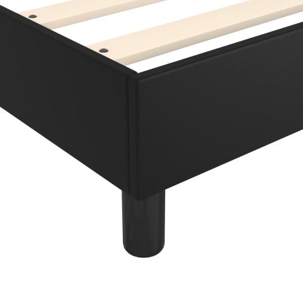 Estructura de cama box spring cuero sintético negro 90x190 cm