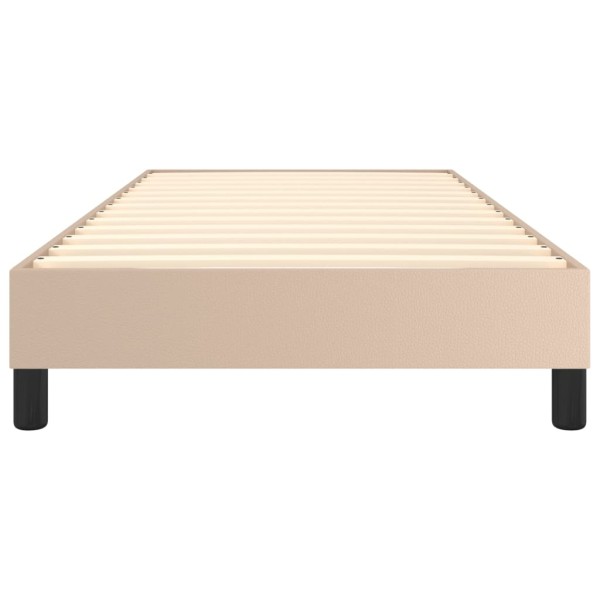 Estructura cama box spring cuero sintético capuchino 100x200 cm