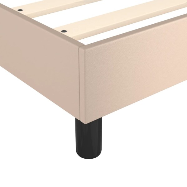 Estructura cama box spring cuero sintético capuchino 100x200 cm