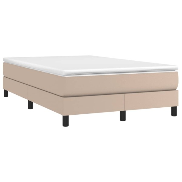 Estructura cama box spring cuero sintético capuchino 120x200 cm