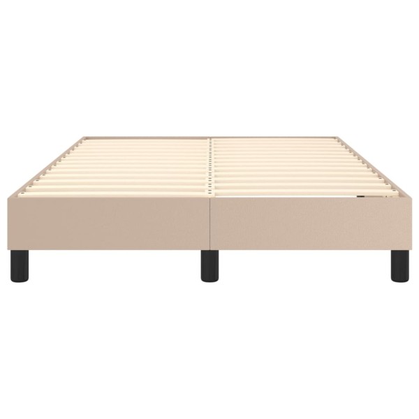 Estructura cama box spring cuero sintético capuchino 120x200 cm