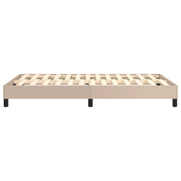 Estructura cama box spring cuero sintético capuchino 120x200 cm