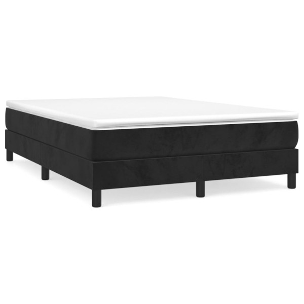 Estructura de cama box spring terciopelo negro 140x190 cm