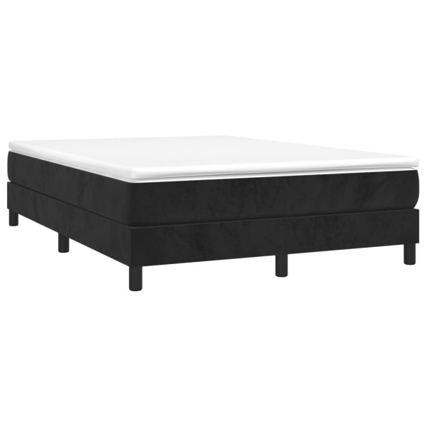 Estructura de cama box spring terciopelo negro 140x190 cm