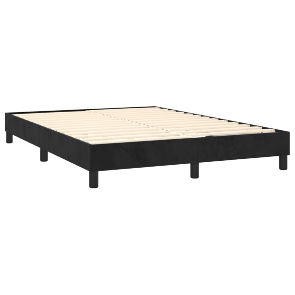 Estructura de cama box spring terciopelo negro 140x190 cm