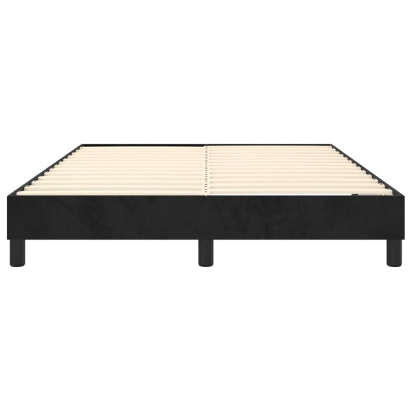 Estructura de cama box spring terciopelo negro 140x190 cm