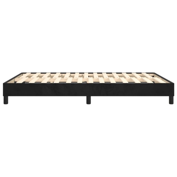 Estructura de cama box spring terciopelo negro 140x190 cm