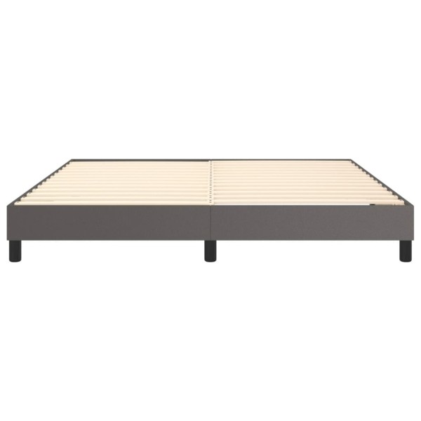 Estructura de cama box spring cuero sintético gris 180x200 cm