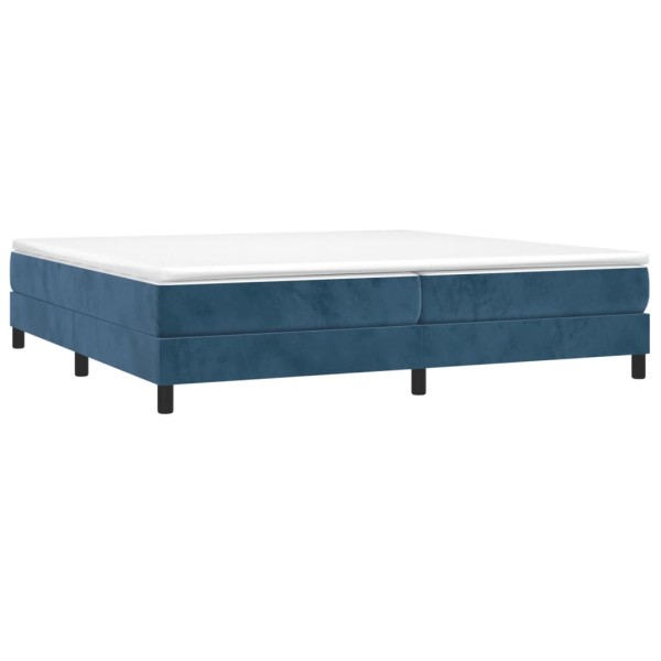 Estructura de cama box spring terciopelo azul oscuro 200x200 cm