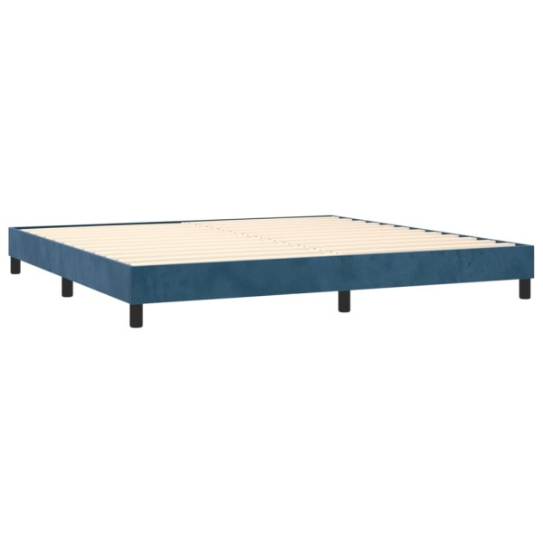 Estructura de cama box spring terciopelo azul oscuro 200x200 cm