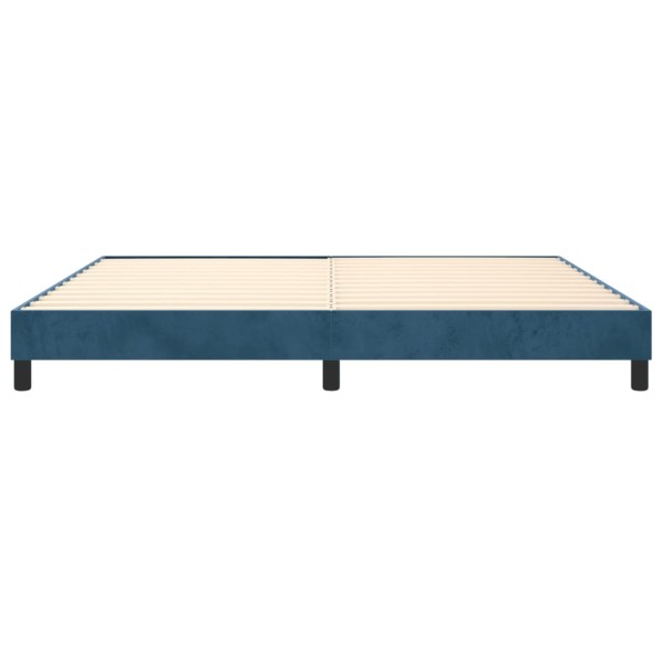 Estructura de cama box spring terciopelo azul oscuro 200x200 cm