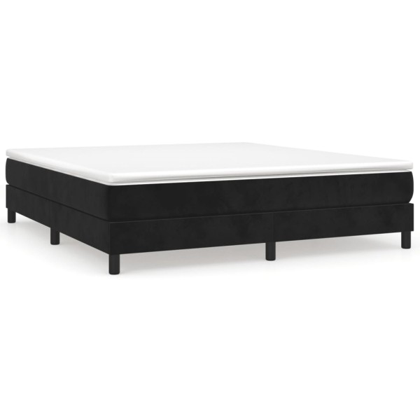 Estructura de cama box spring terciopelo negro 160x200 cm