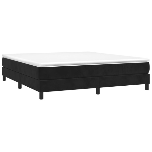 Estructura de cama box spring terciopelo negro 160x200 cm