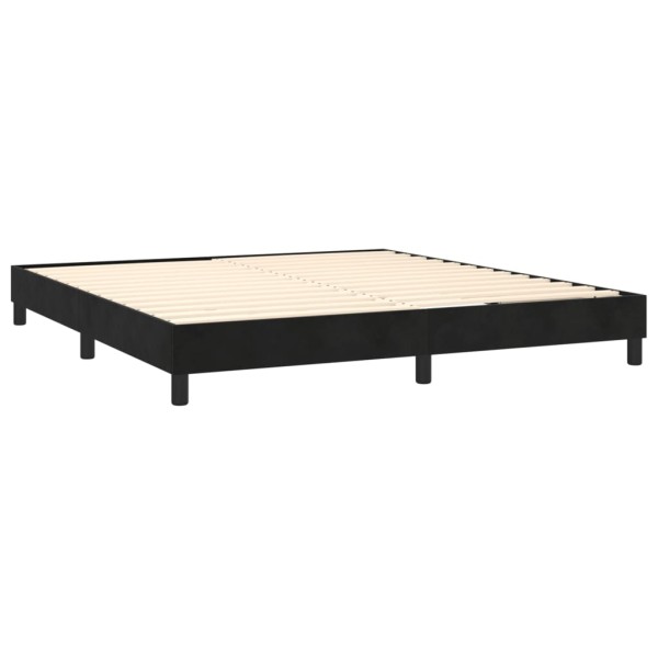 Estructura de cama box spring terciopelo negro 160x200 cm