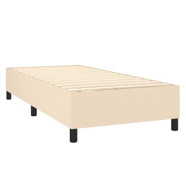 Estructura de cama box spring tela color crema 90x190 cm