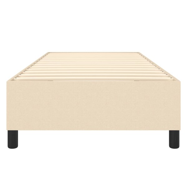 Estructura de cama box spring tela color crema 90x190 cm